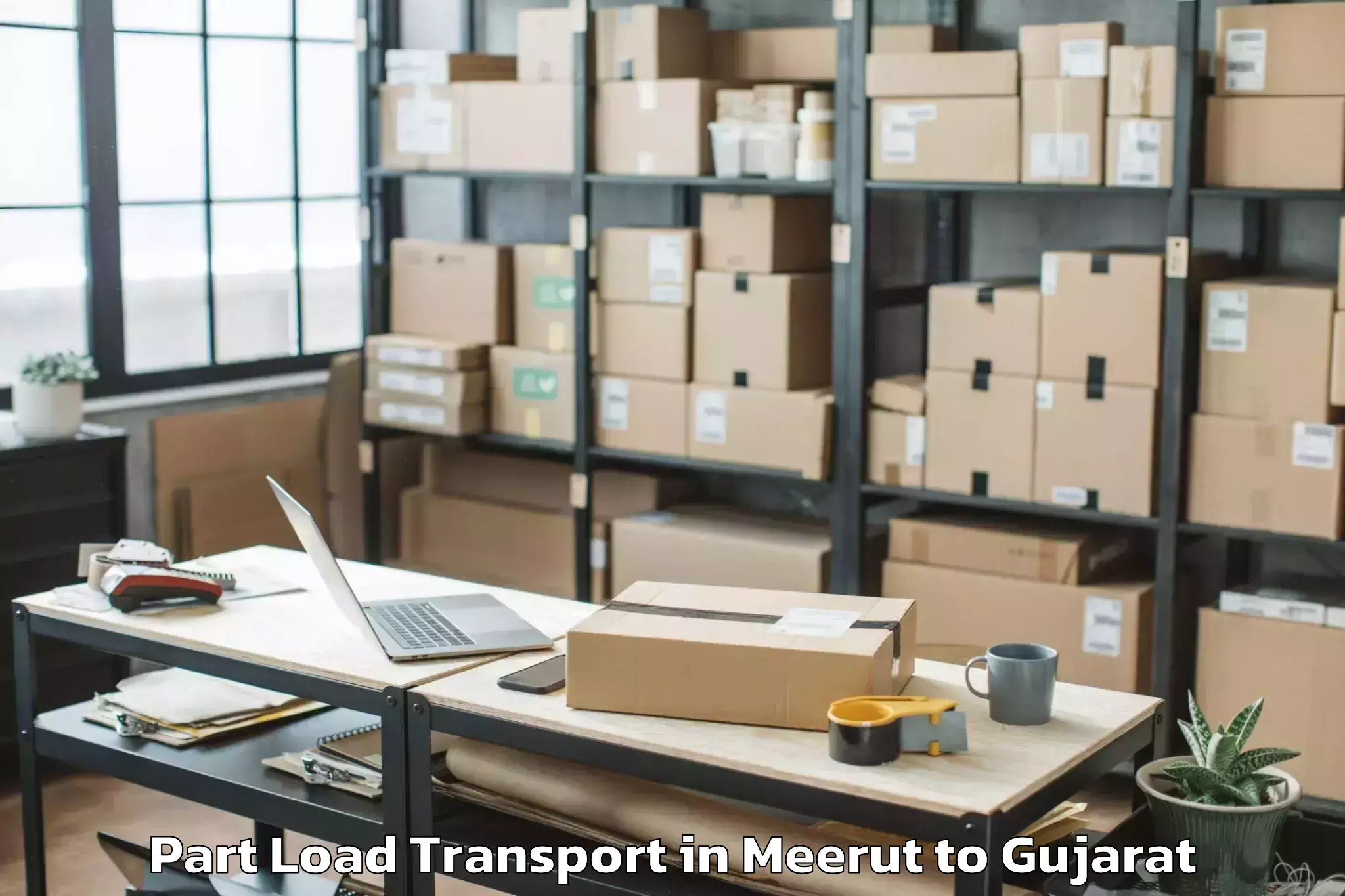 Expert Meerut to Marwadi University Rajkot Part Load Transport